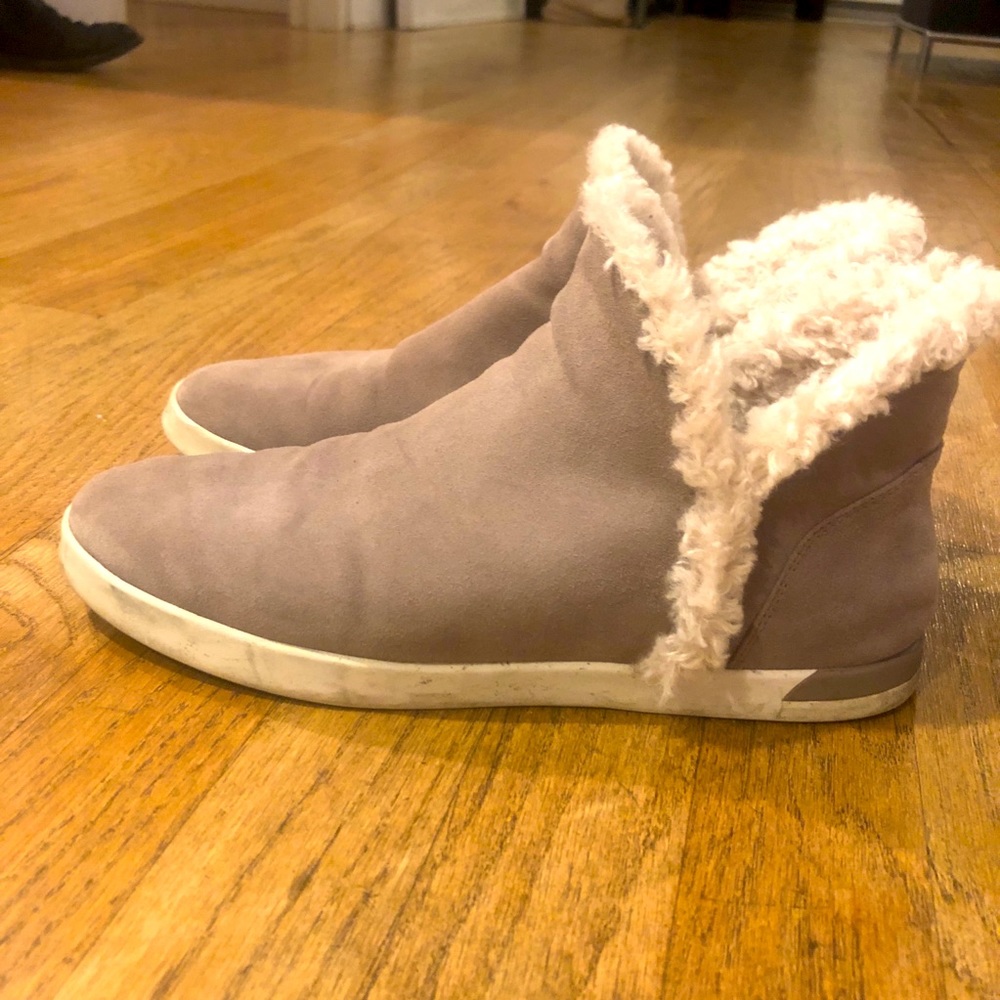 Vince Val-B suede and faux fur booties